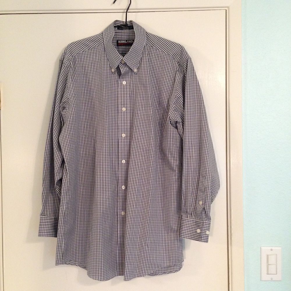 ‎Kirkland Signature button down dress shirt neck 16